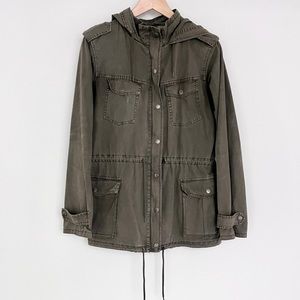 Blanc Noir Hooded Army Green Field Jacket, M